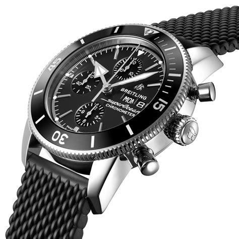 breitling superocean heritage ii automatic black dial men's watch|superocean heritage chronograph 44.